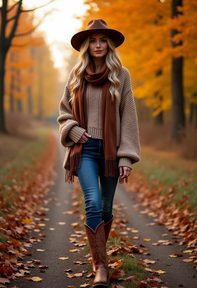 cowboy boots outfit autumn