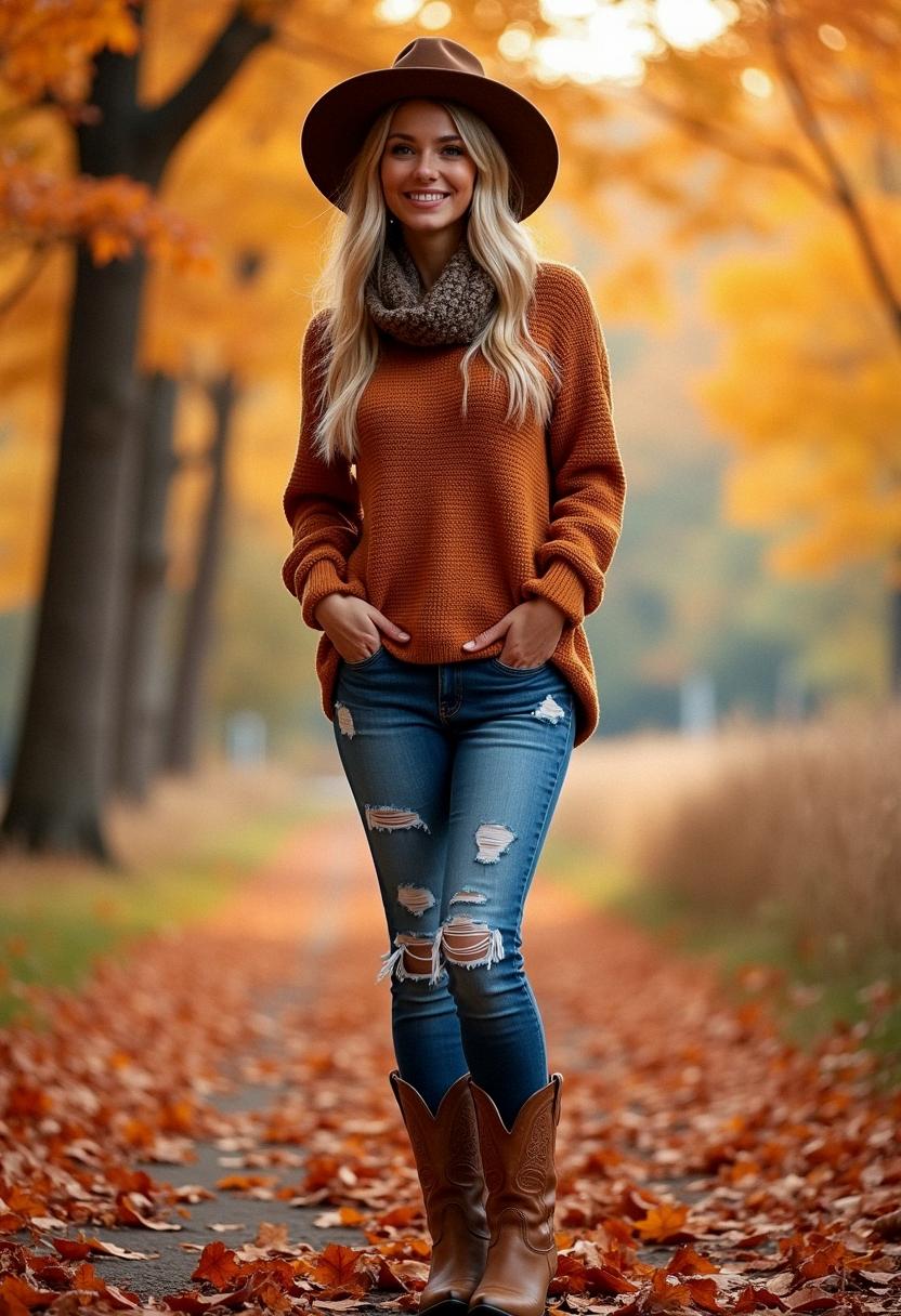 cowboy boots outfit autumn