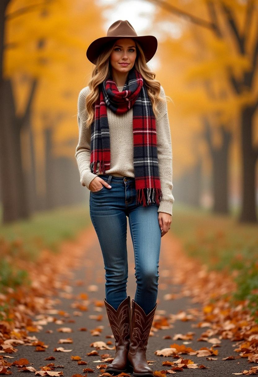 cowboy boots outfit autumn