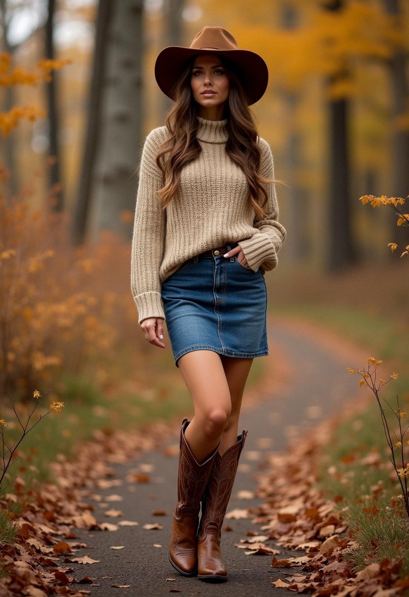 cowboy boots outfit autumn
