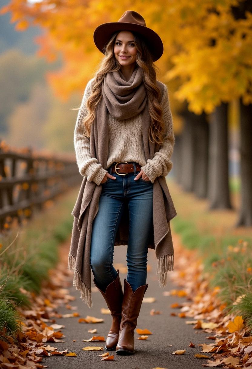 cowboy boots outfit autumn