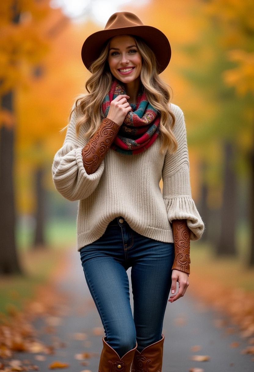 cowboy boots outfit autumn