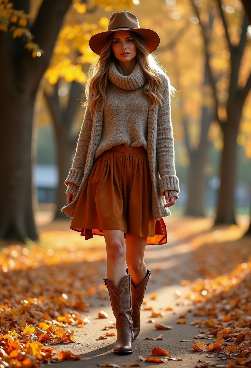 cowboy boots outfit autumn
