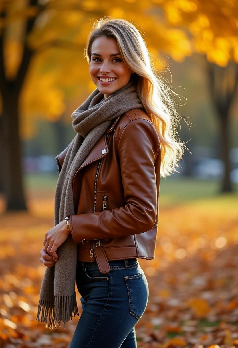 leather jacket outfit autumn