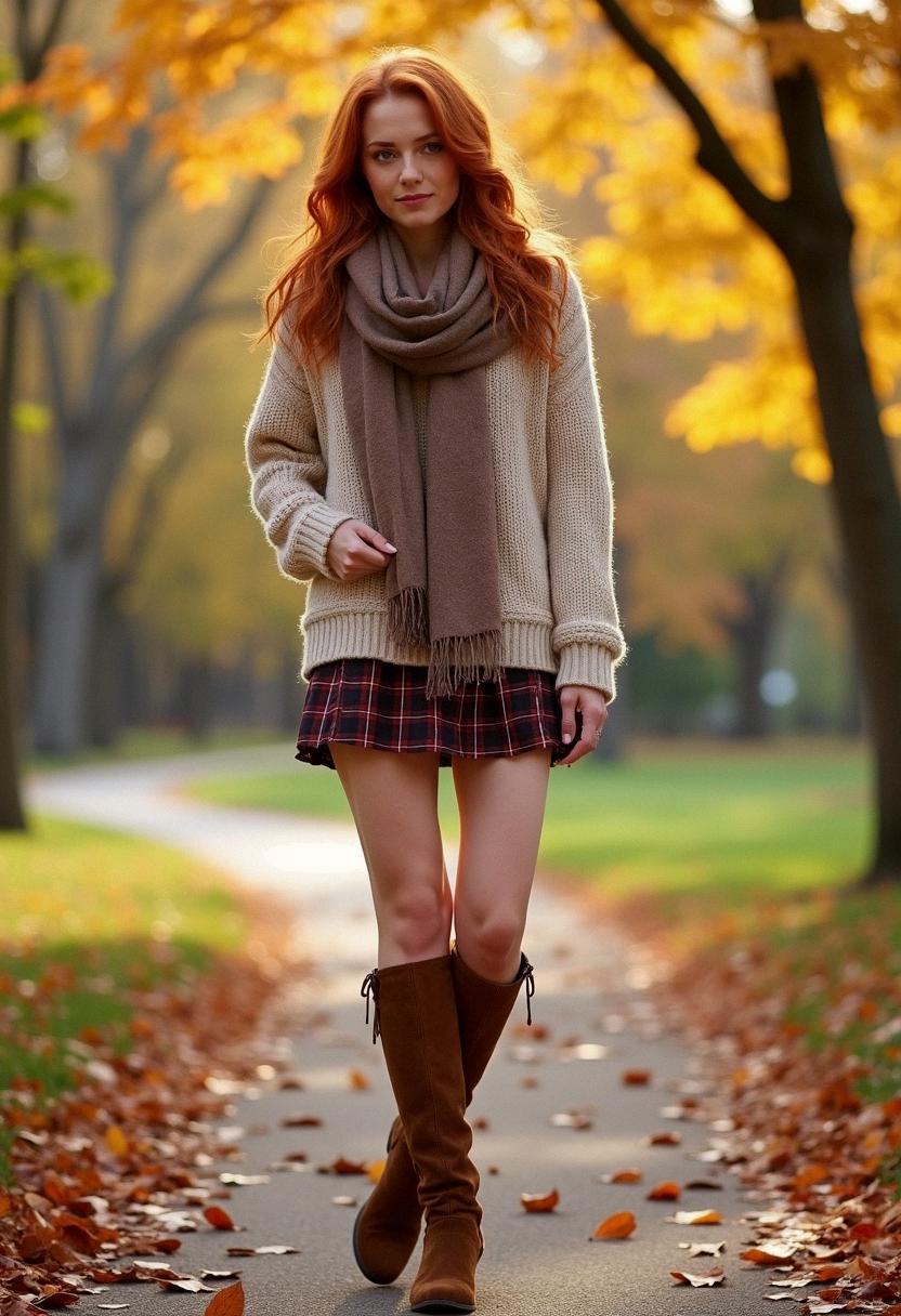 mini skirt outfit autumn