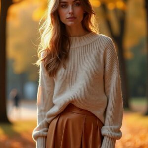 Outfits Autumn Satin Skirt 00001