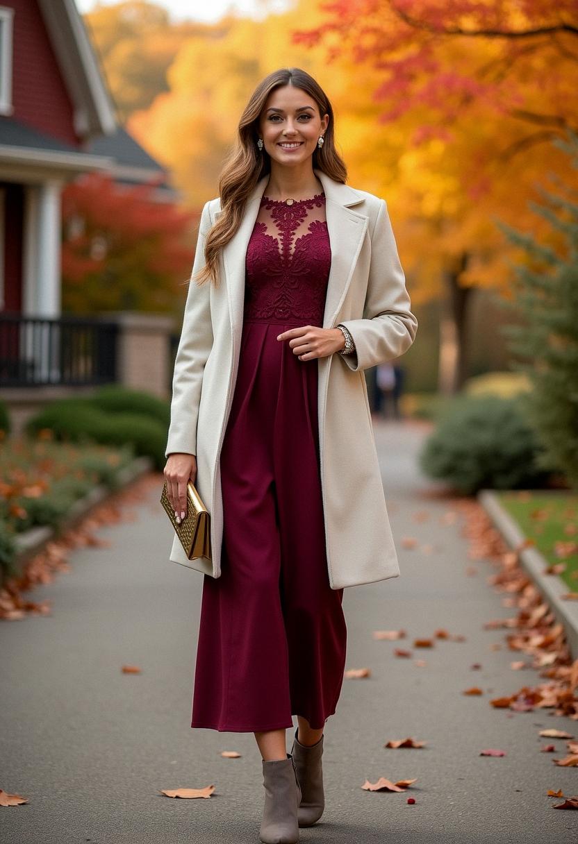 wedding guest outfit autumn