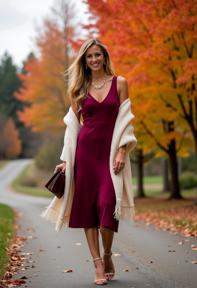 wedding guest outfit autumn