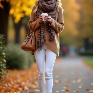 Outfits Autumn White Jeans 00001