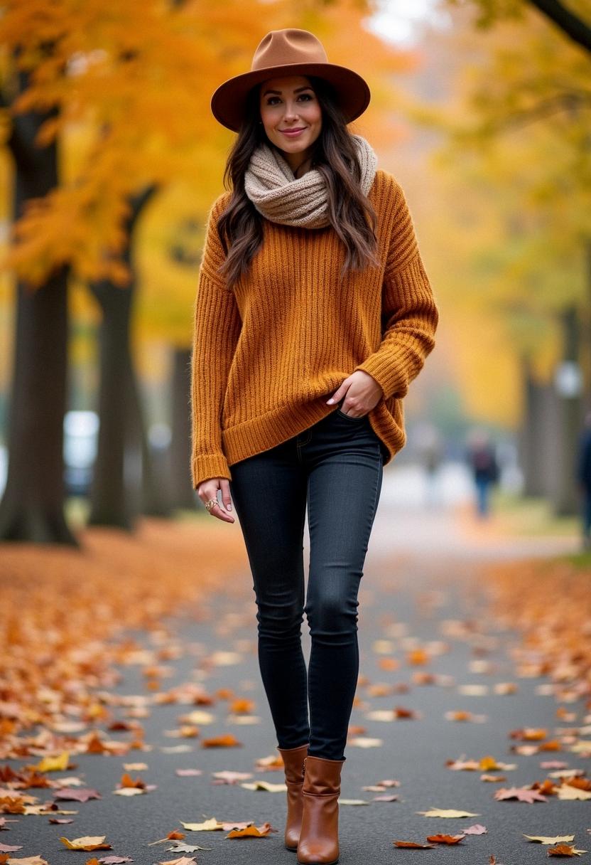 fall outfit with booties