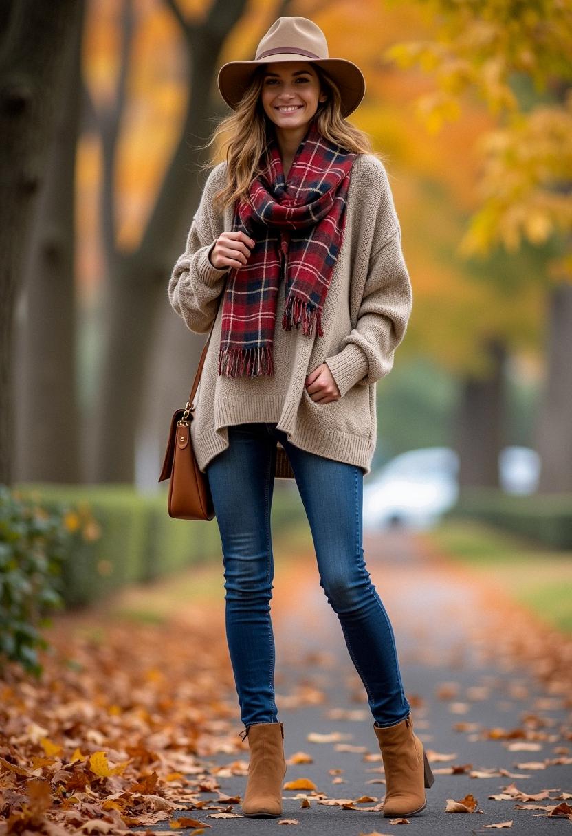 fall outfit with booties