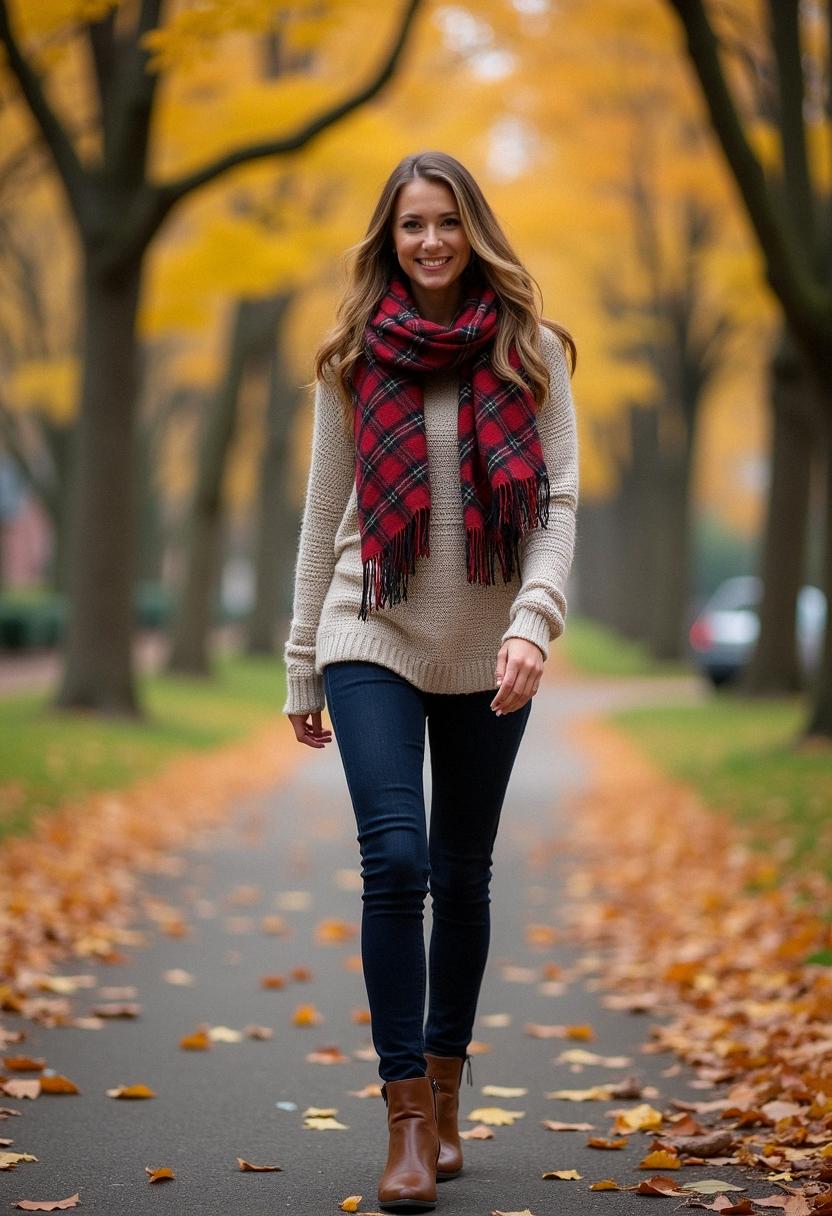 fall outfit with booties