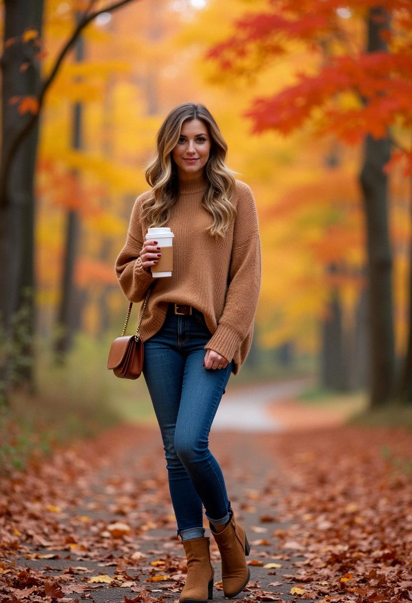 fall outfit with booties
