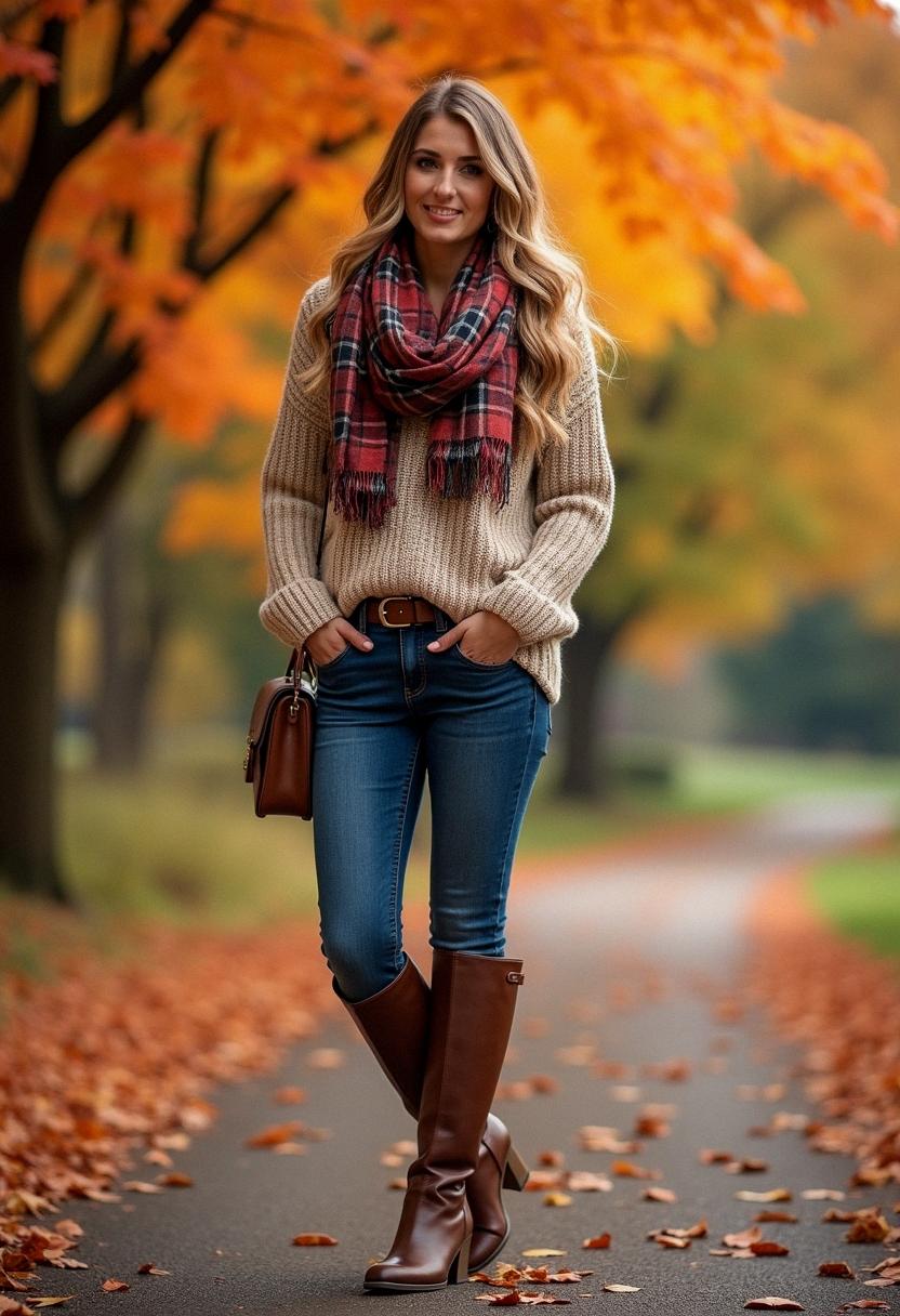 fall outfit with boots