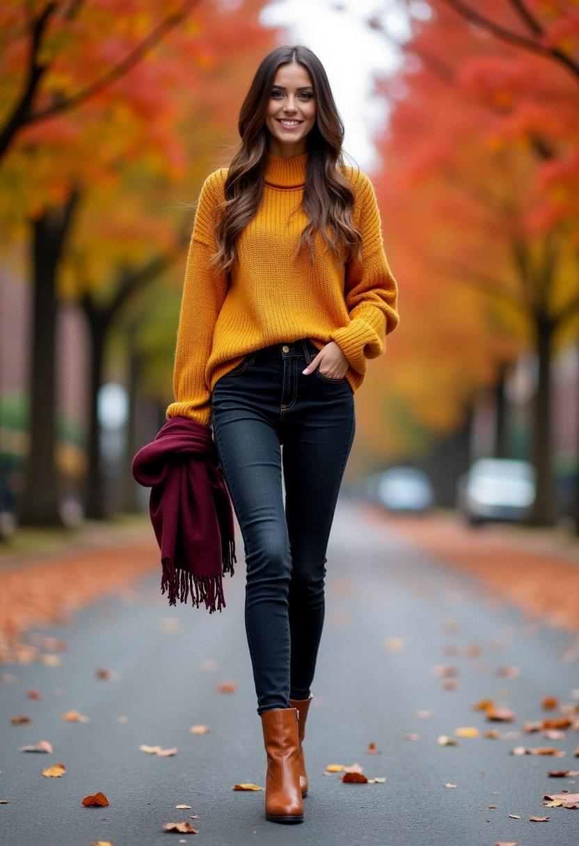 fall outfit with boots