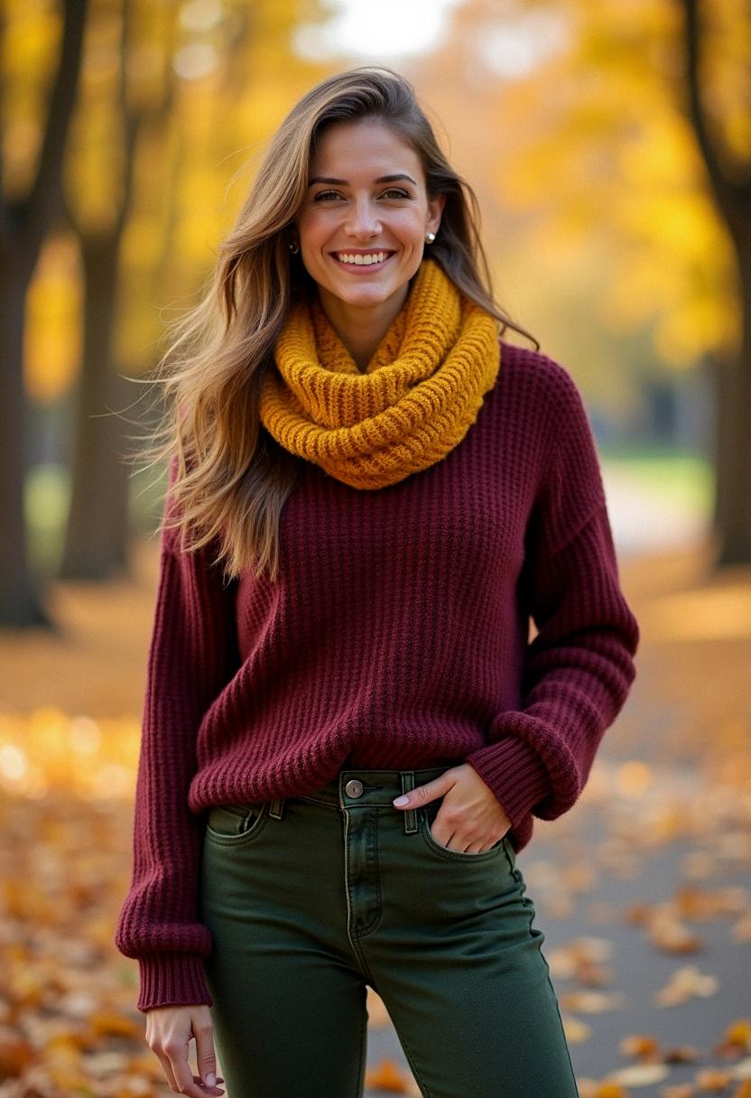 colorful fall outfit