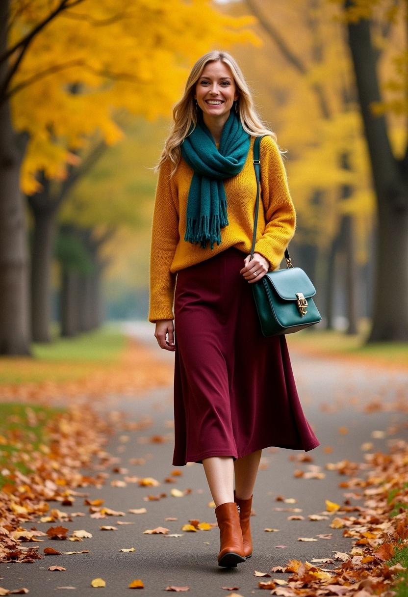colorful fall outfit