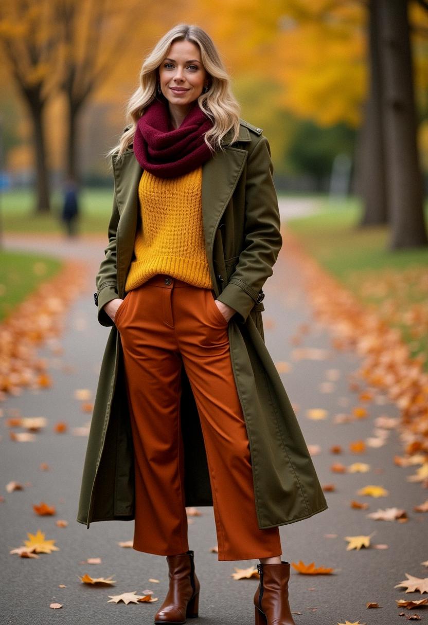 colorful fall outfit