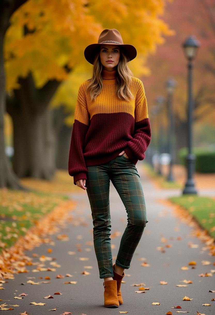 colorful fall outfit