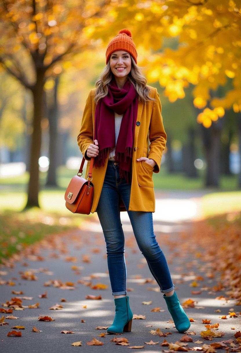 colorful fall outfit