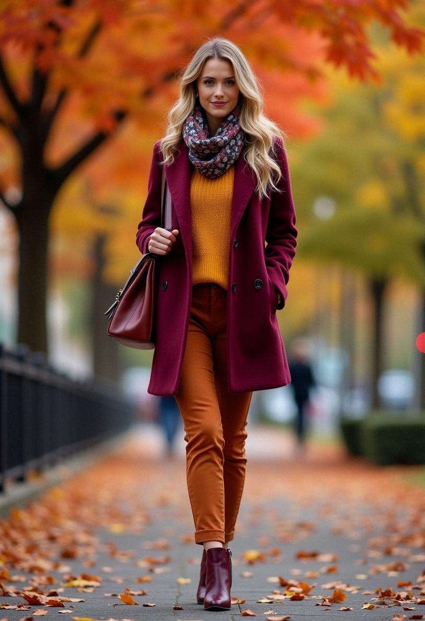 colorful fall outfit