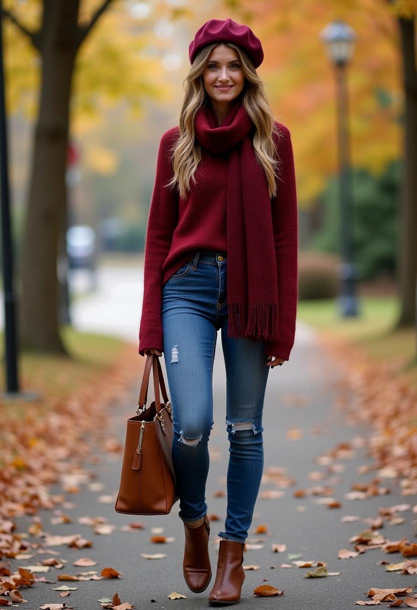 fall outfit maroon fall outfit maroon