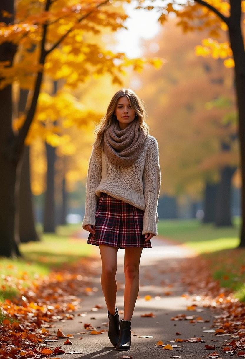 fall skirt outfit