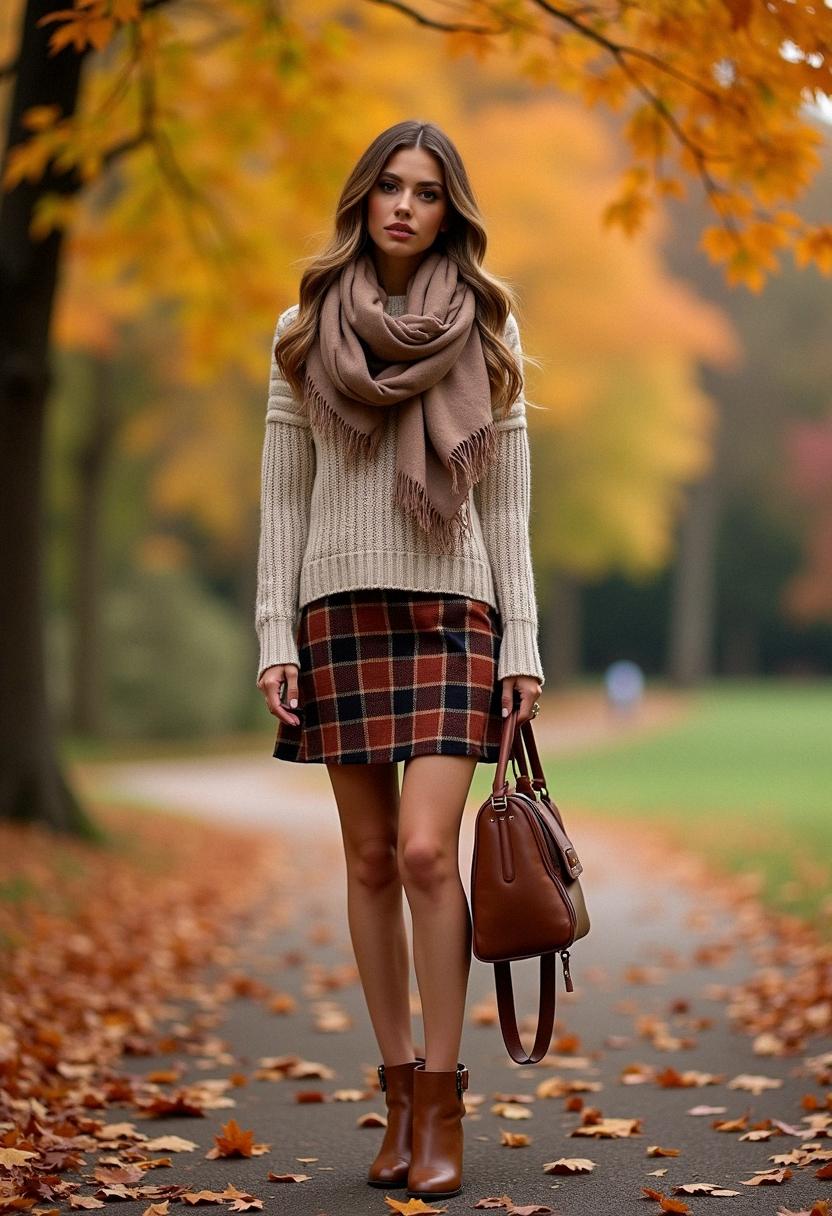 fall skirt outfit