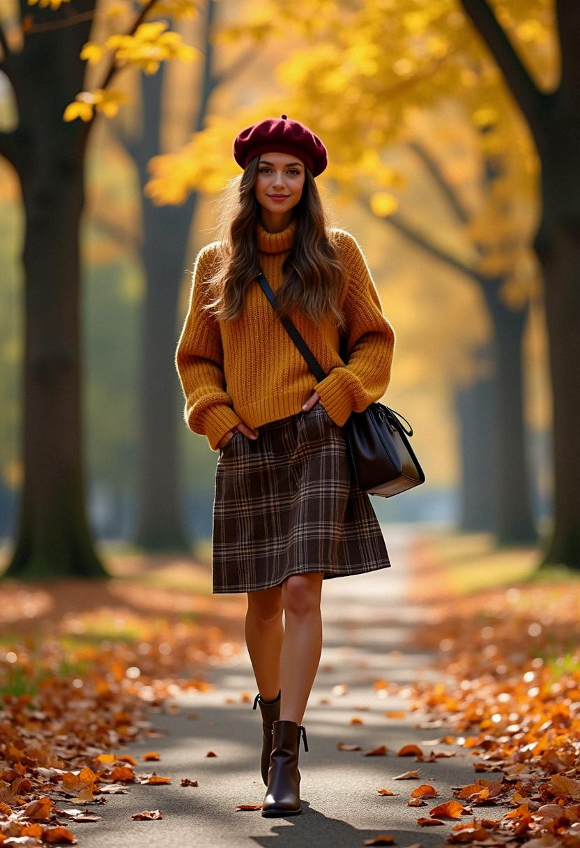 fall skirt outfit