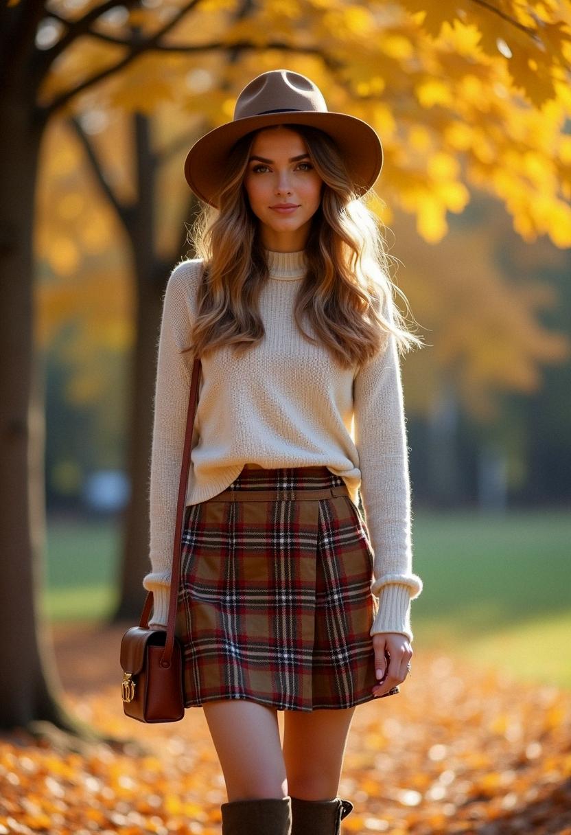 fall skirt outfit