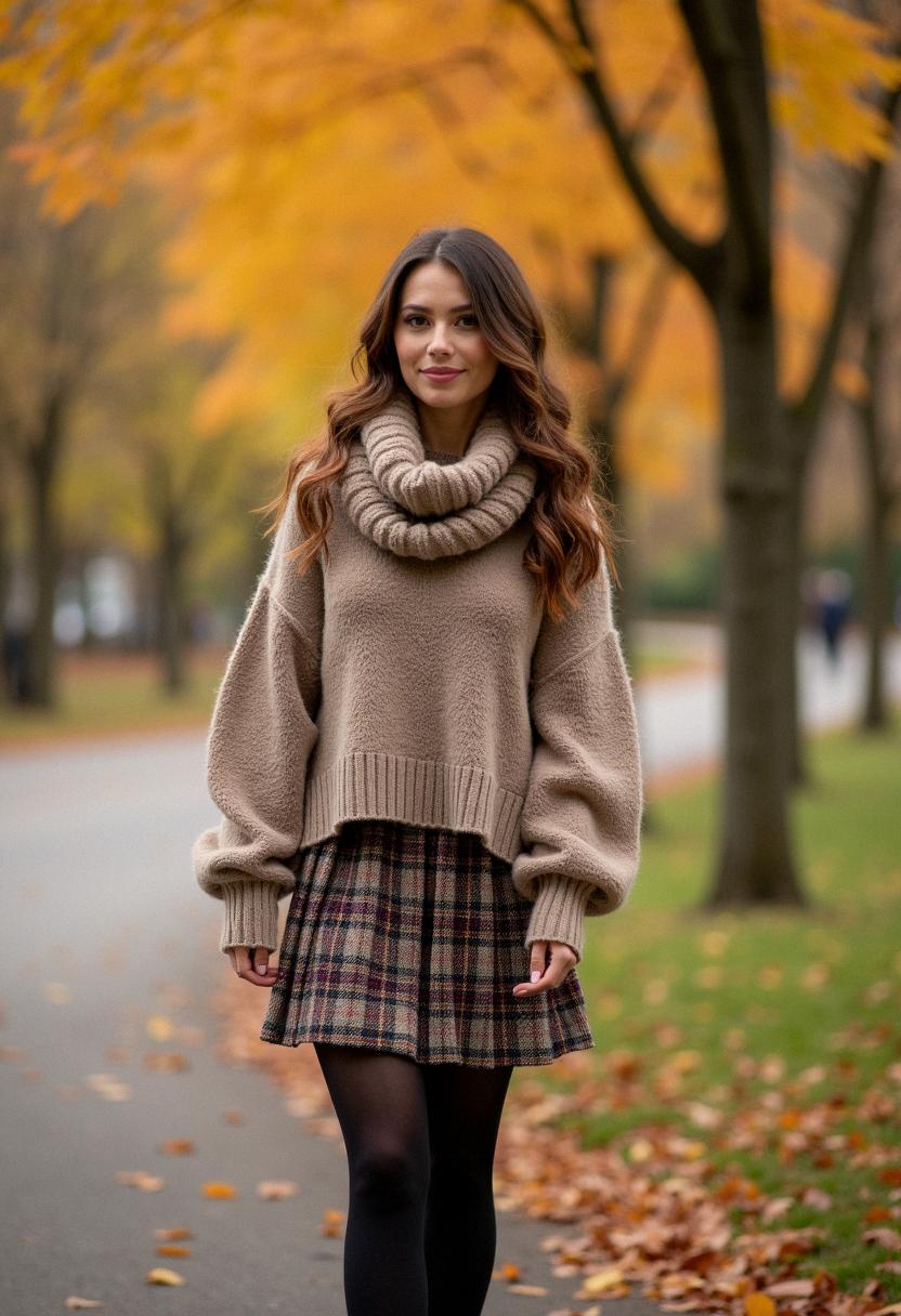 fall outfit with tights