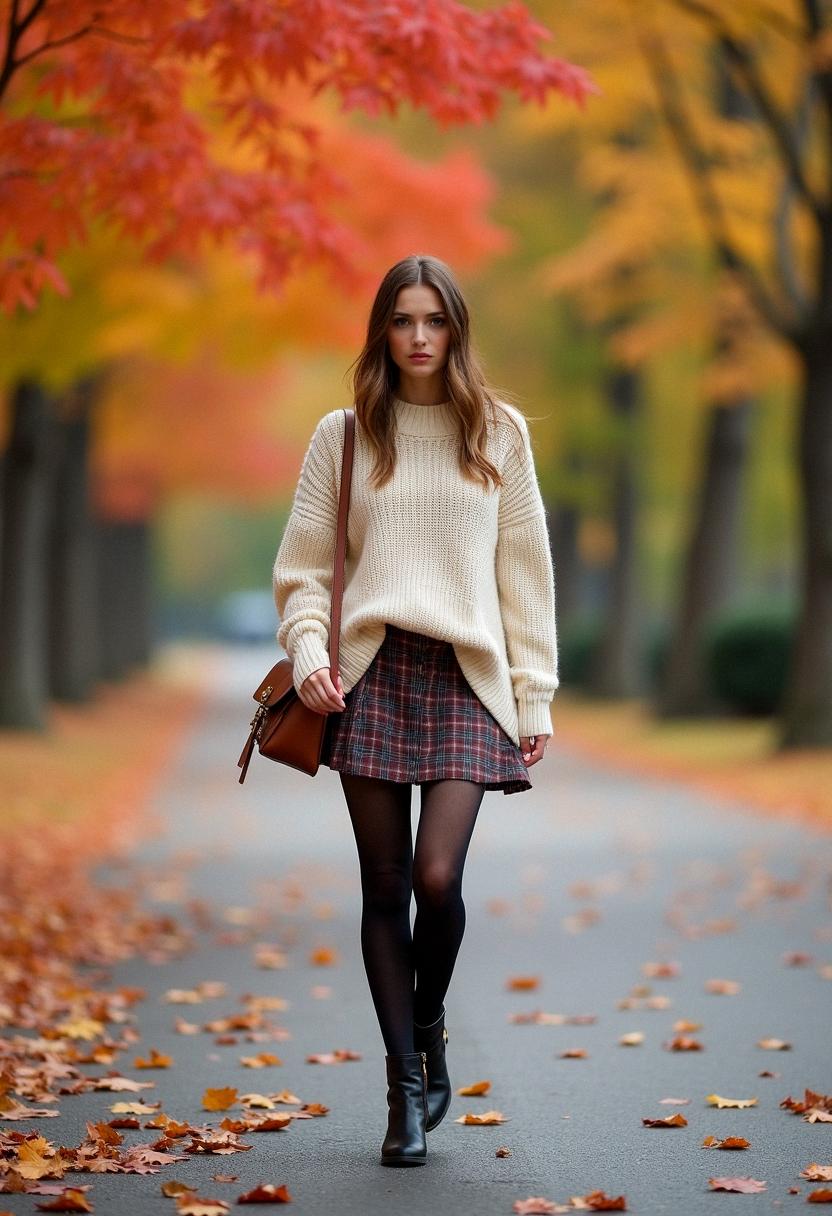 fall outfit with tights