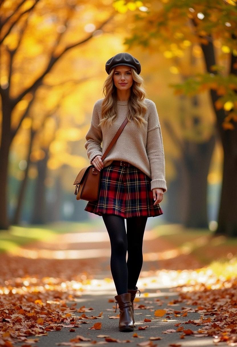fall outfit with tights