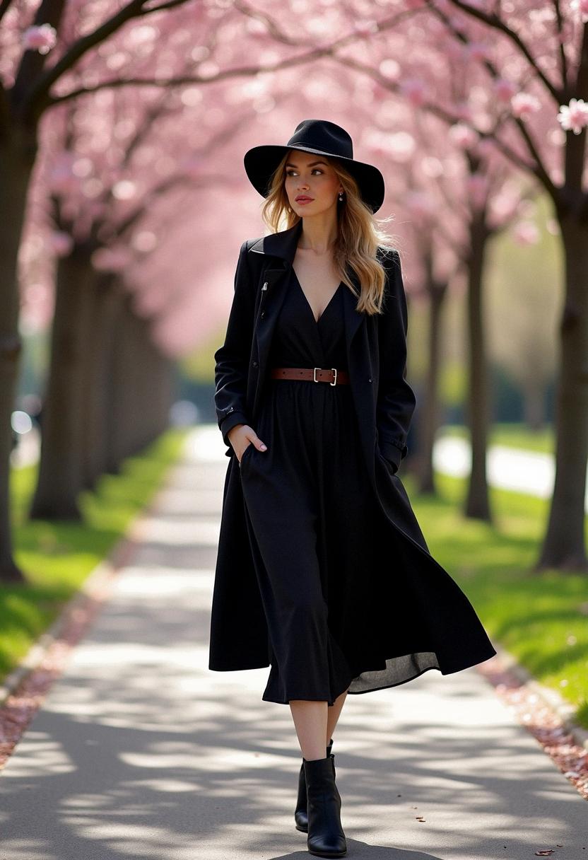 black spring outfit
