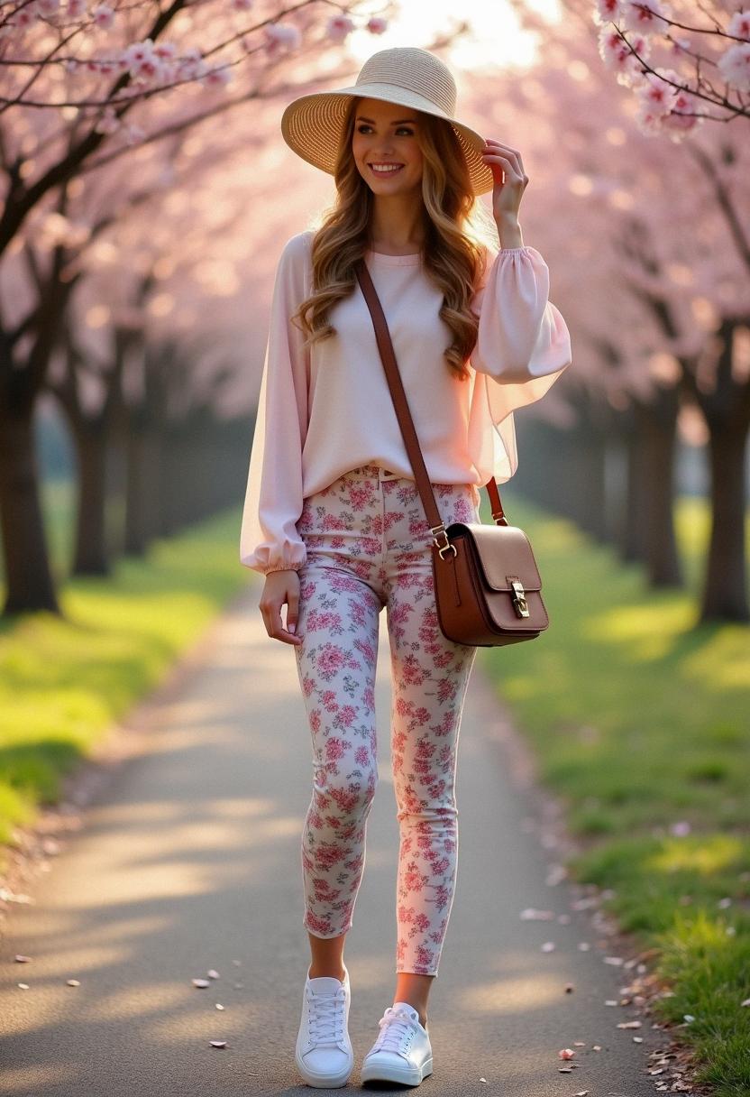 spring outfit with leggings