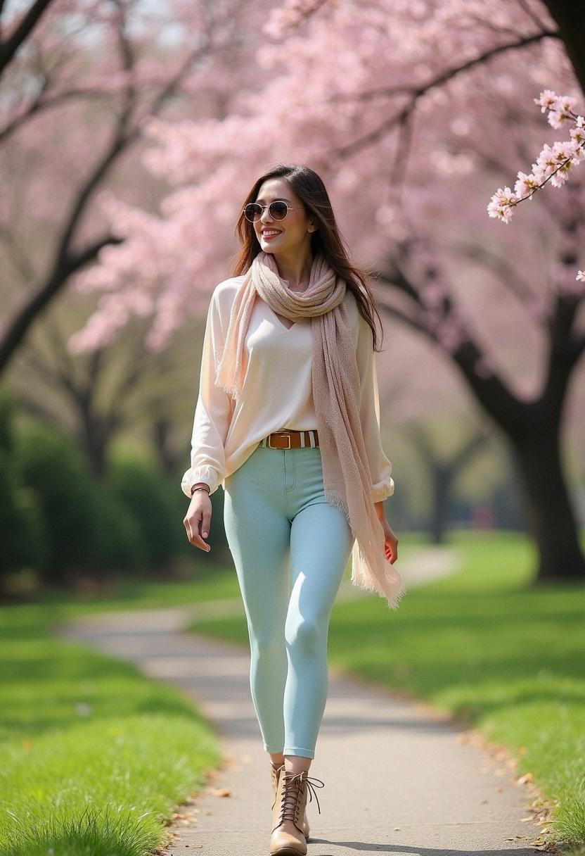 spring outfit with leggings