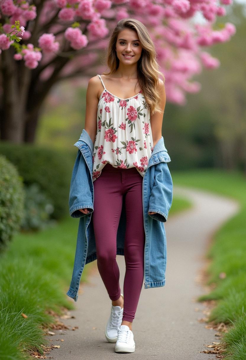 spring outfit with leggings