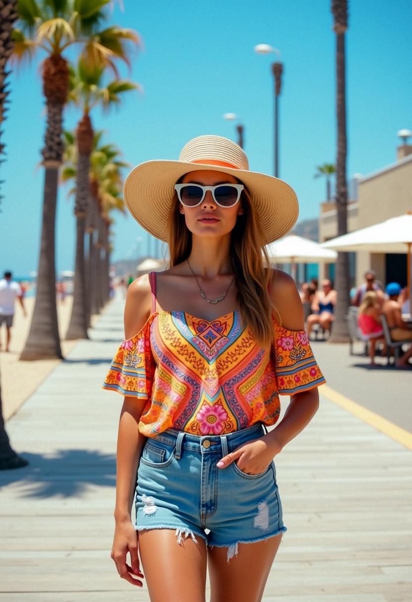 summer outfit bright top summer outfit bright top