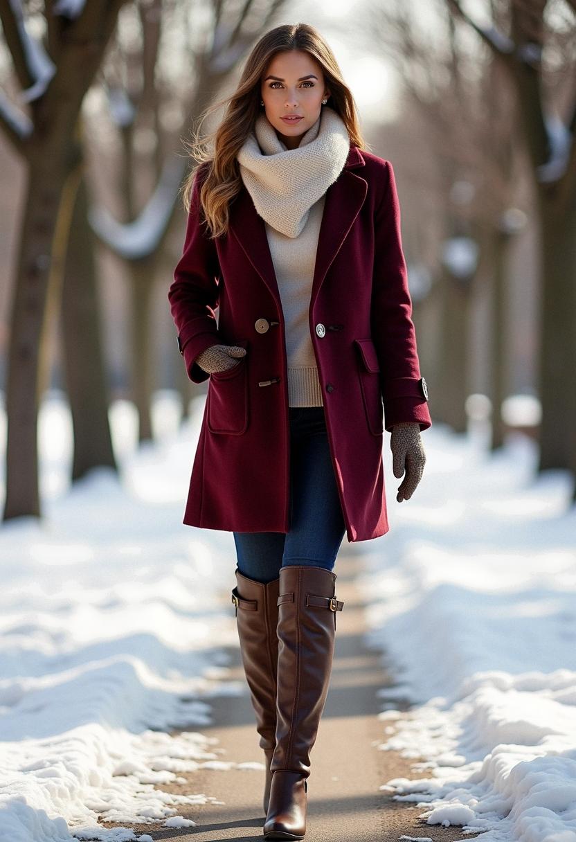 outfit winter with boots