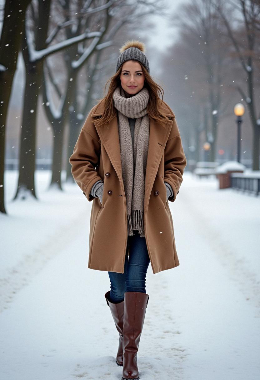 outfit winter with boots