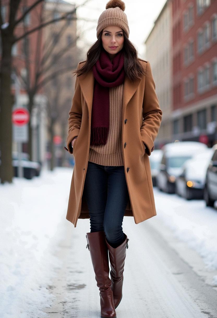 outfit winter with boots