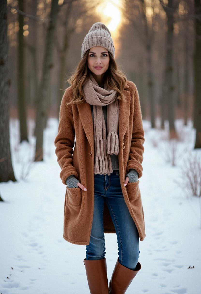 winter outfit with cardigans