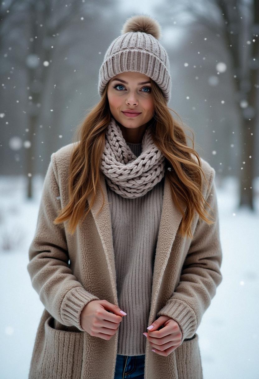 winter outfit with cardigans