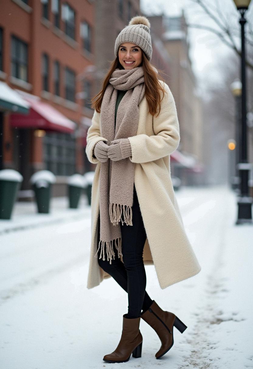 winter outfit with cardigans