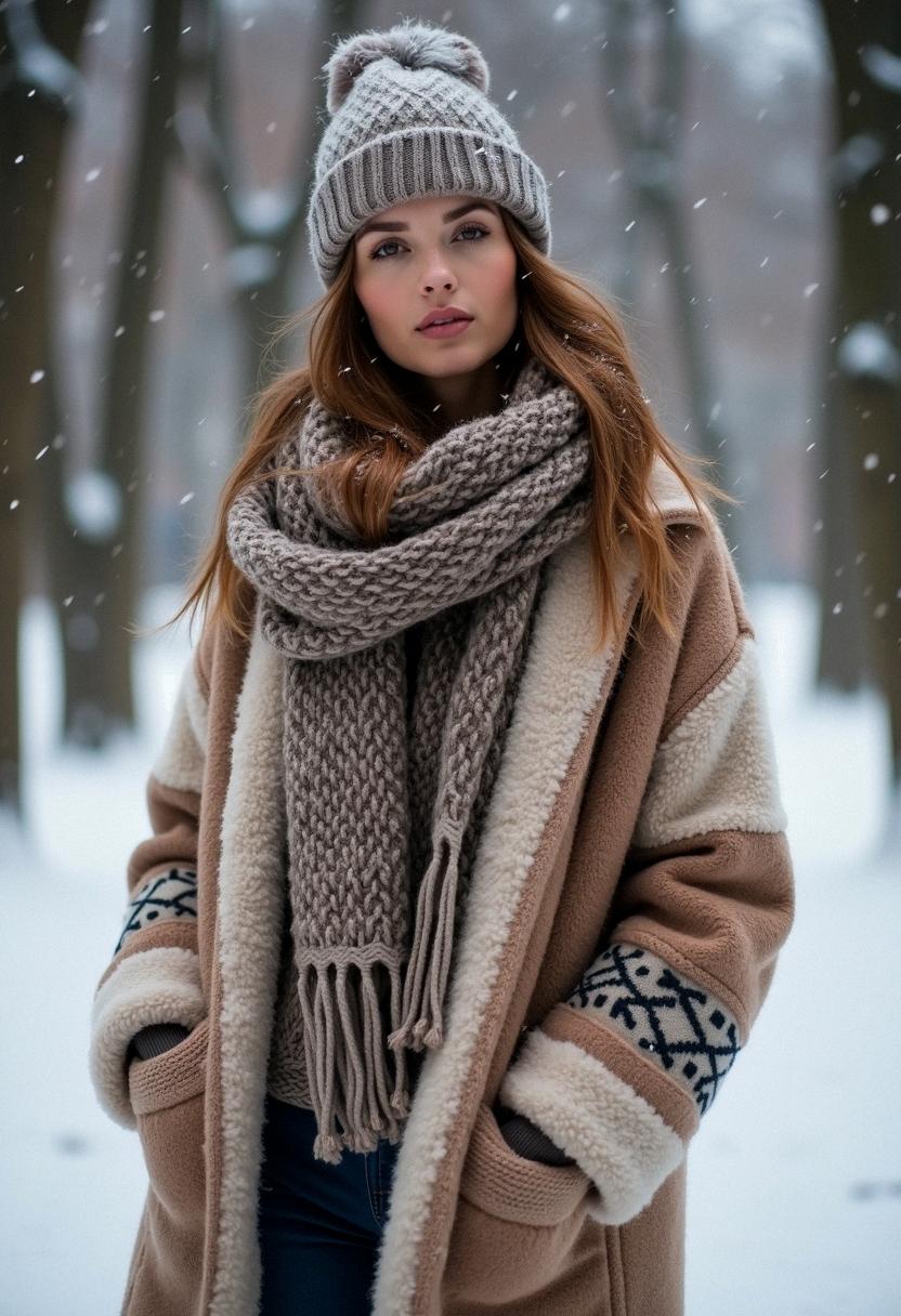 winter outfit with cardigans