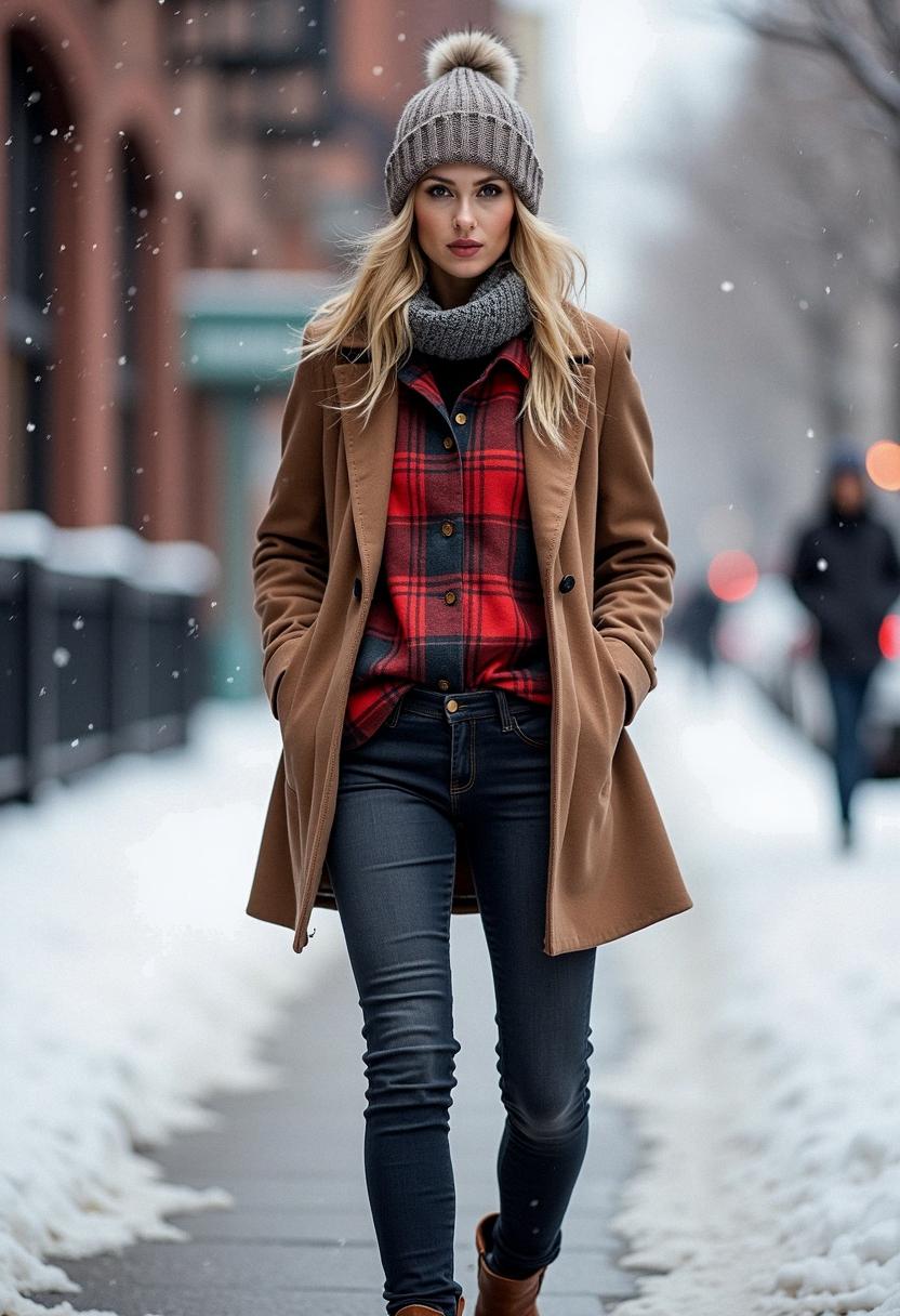 winter outfit with flannel