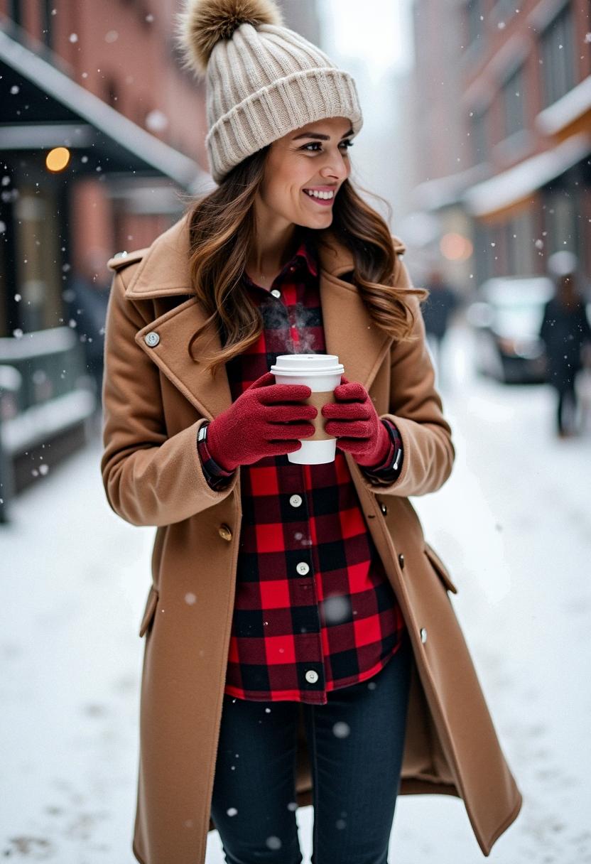 winter outfit with flannel
