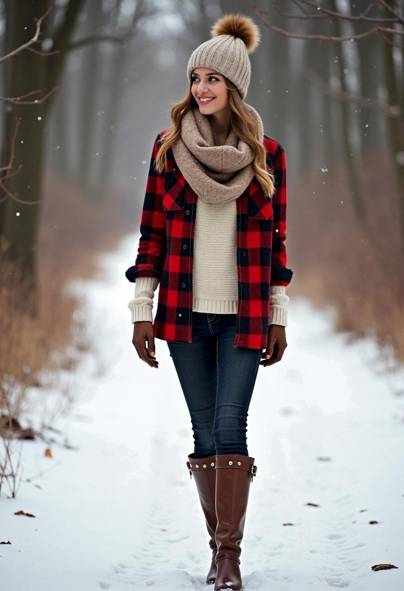 winter outfit with flannel