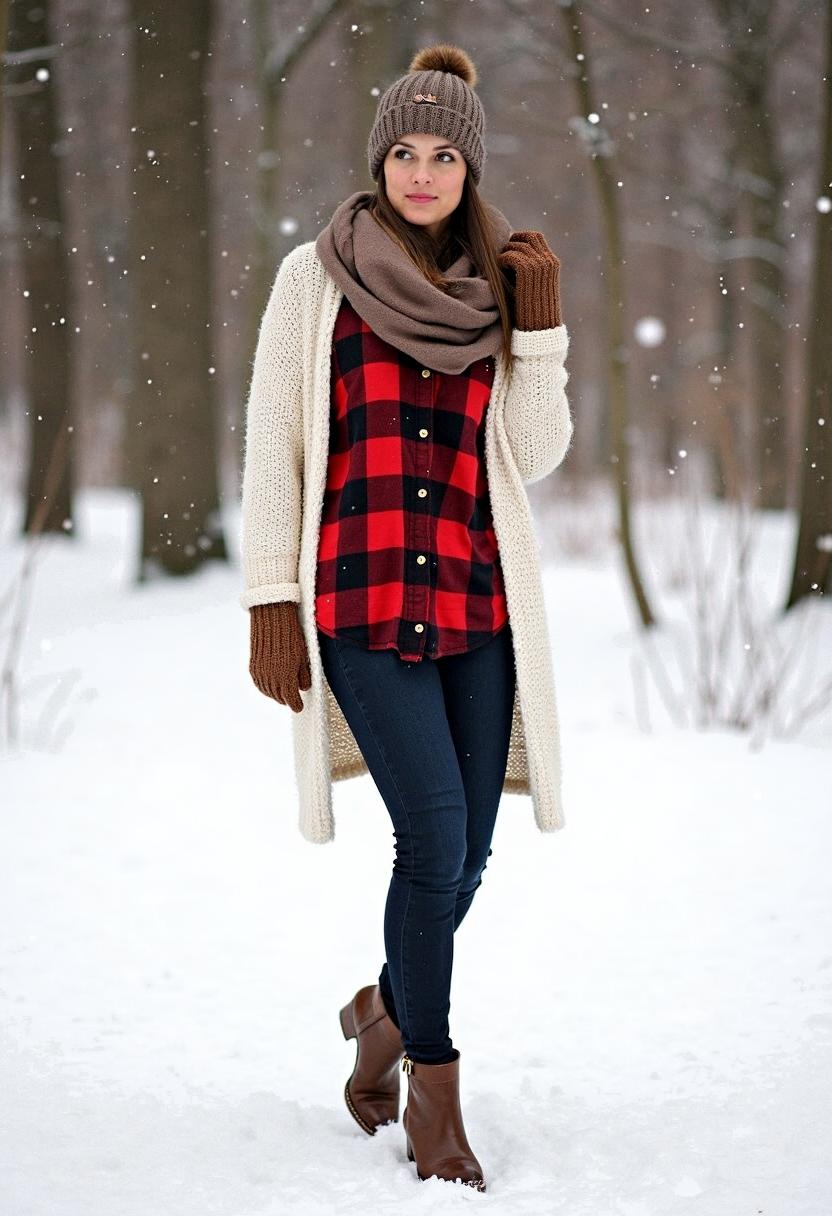 winter outfit with flannel