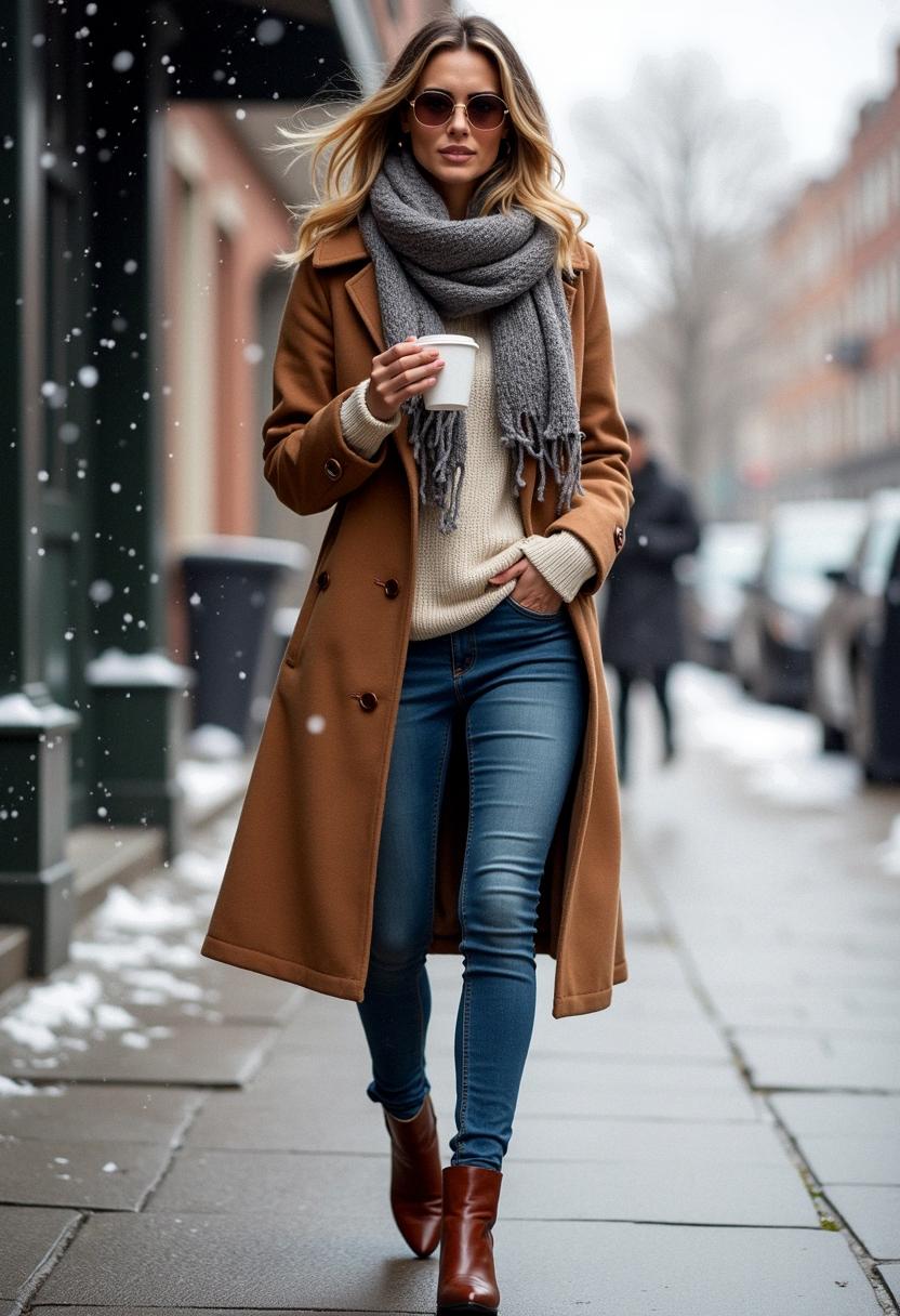winter outfit with jeans